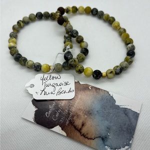 Yellow Turquoise Half Mala